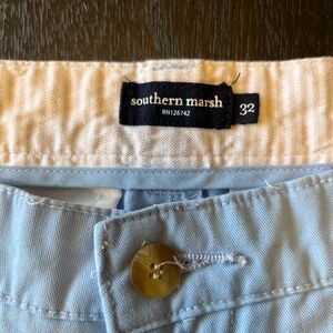 Southern Marsh Mens Flat Front Shorts 126742, Size 32, seawash blue, 100% Cotton
